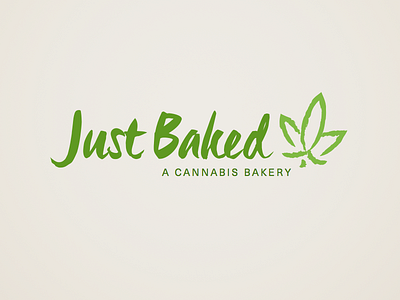 Just Baked - Inline Logo bakery cannabis green identity leaf logo weed