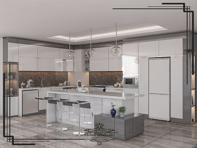 modern kitchen interior design 3dmax branding cabinet design designer home kitchen logo mdf modern vray