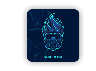 Skull Mask Mascot Logo art blue brand branding character creative creative logo design fire games logo mascot mascot logo mask neon skull skull logo vector