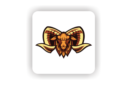 The Aries Mascot Logo animal aries branding character creative design esport games gold graphic design illustration logo mascot mascot logo sheep vector