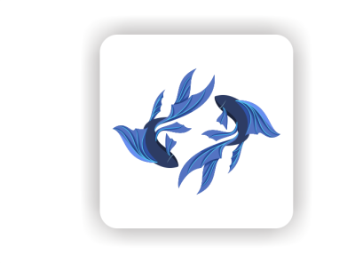 The Twins Fish Logo animal beatiful beautiful logo blue brand branding character creative creative logo design fish flat gradient illustration logo sea trend twins twins fish vector