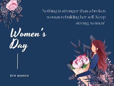 Women's Day Quote Social Media Post floral