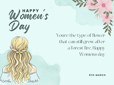 Women's Day social media post template floral