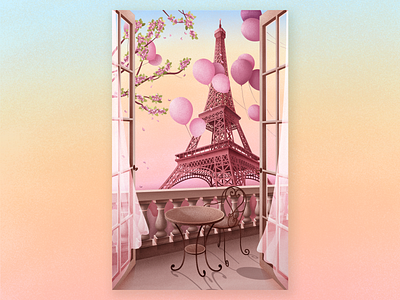 I love Paris every moment illustration