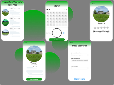 Gardenia Lawn Care Scheduling Service App (Updated) design figma lawncare prototype ui ux wireframes