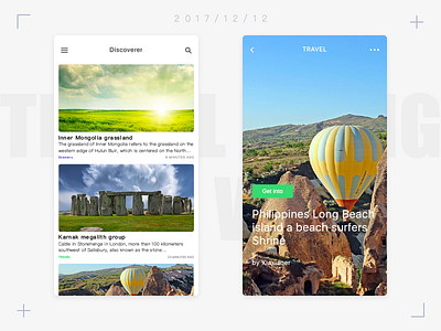 Travel concept Edition app ui ux