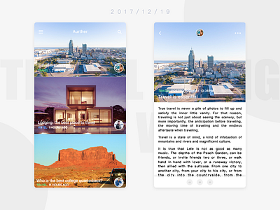 travel aurther application ui ux
