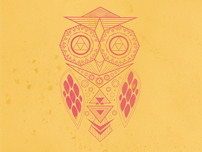 Owl art design flat geometric graphic illustration owl shape vector visual