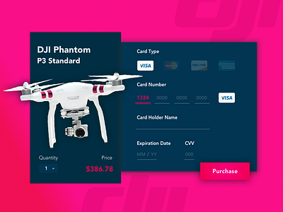 Daily UI 002 - Credit Card Checkout card cms dailyui drone flat interaction modal payment registered ui ux visa