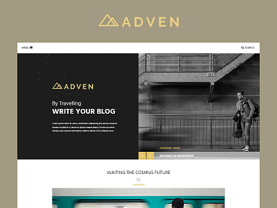 ADVEN - Blog PSD Template blog blogging modern psd template travel ui ux web design