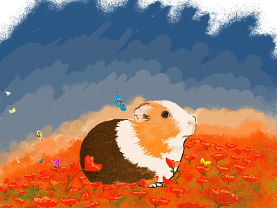 The Guinea animal art design guinea pig illustration tshirt art