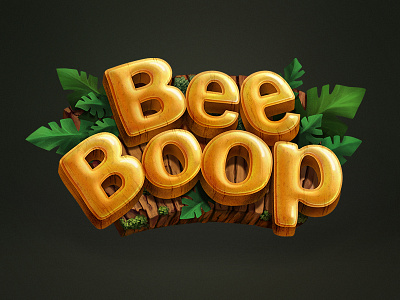 Beeboop effect funny game glass honey leave lettering light name wood