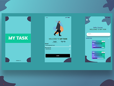 My Task Application Desain ( Landing Page and Home Page) mobile app mobile app design mobile ui task manager