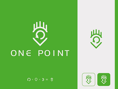 ONE POINT branding design graphic design icon logo logo design modern logo one point vector