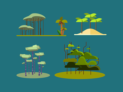 Plants design flat game game art green illustration landscape motion graphics nature art plants trees vector