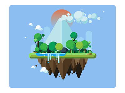 Air island air island blue flat game game art game island gamelandscape green illustration landscape natu nature art trees vector vector art