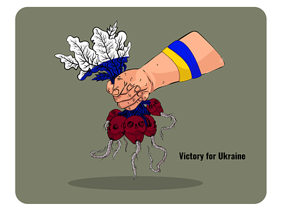 Victory for Ukraine blue flat hand illustration red scull ukraine vector warinukraine yellow