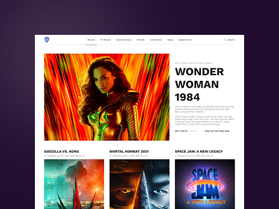 Warner Bros — website redesign concept