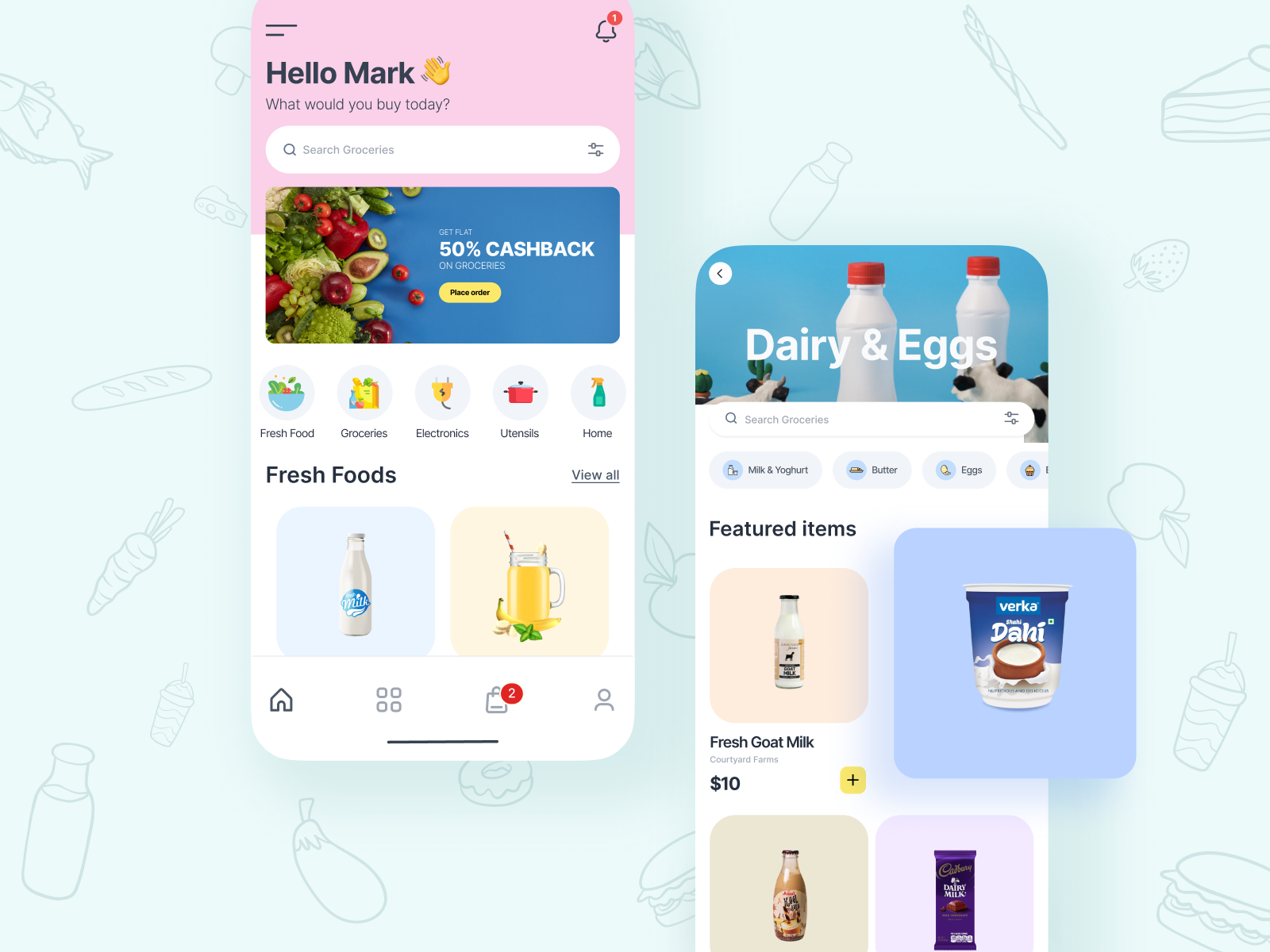 Grocery App by Rijul Thakur on Dribbble