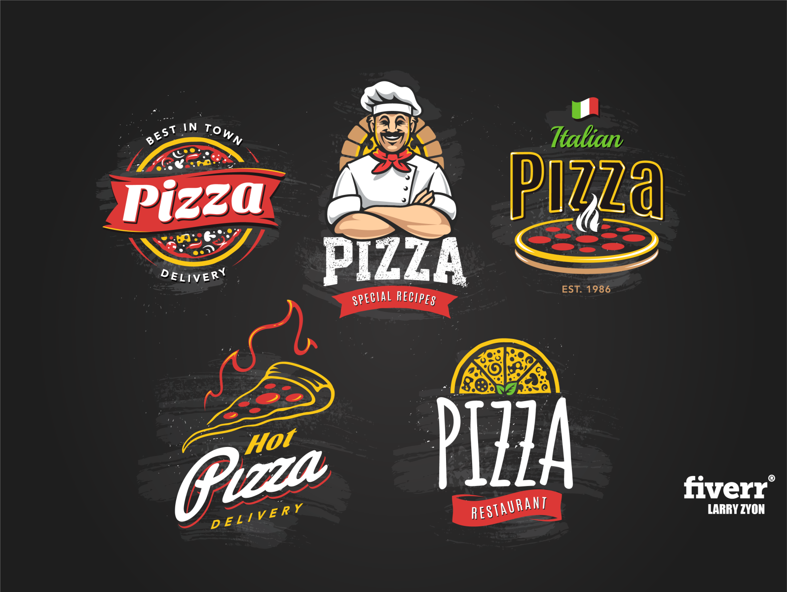 Pizza Food Logo by Larry Zyon on Dribbble