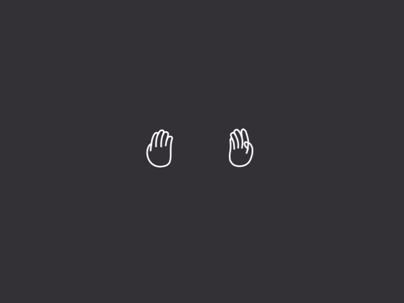 High fives Dribbblers 2d animation debut gif hello hi5 high five motion graphics