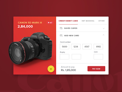 Daily UI challenge #002 — Check out 5d camera canon card cart check out daily ui design payment product ui