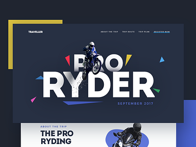 ProRider 🚴 - Landing Page design home page landing page riders road trip ui web design