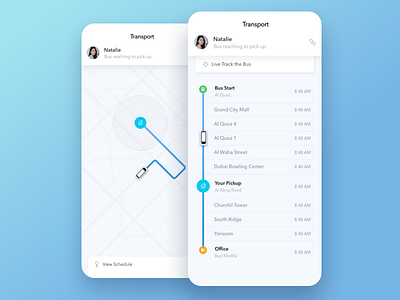 Map & Schedule switch view interface light map schedule track ui ui design