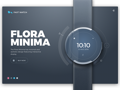 Watch product design - Flora Minima buy now checkout hd interface minimal product sketch ui ui design watch web