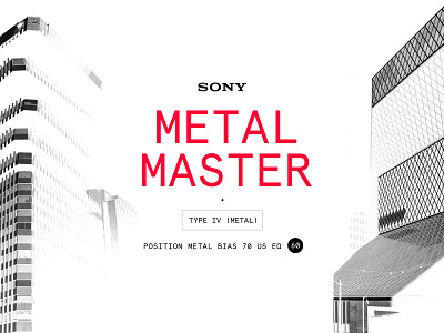 Sony Metal Master cassette clean design typography ui