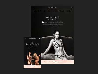 Agent Provocateur app dark design ecommerce fashion homepage lingerie model typography ui ux web