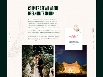 Lyst - Wedding campaign clean cream design leaf pink report stat typography ui ux web wedding