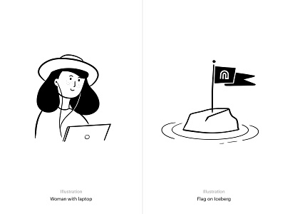 Nicehiring - Illustrations flag iceberg illustration laptop procreate woman