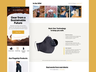 Everbrand clean design e commerce fashion home mask sustainable typography ui ux