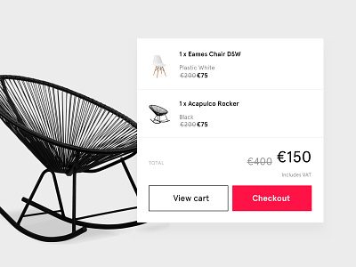 Voga cart clean design ecommerce typography ui ux web white