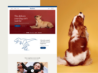 Barkism branding clean design dog ecommerce hero home illustration subscription typography ui ux web