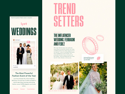 Lyst - Weddings clean design fashion illustration influencer instagram mobile report typography ui ux web wedding