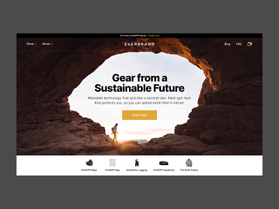 Everbrand clean design ecommerce hero home outdoor products typography ui ux web