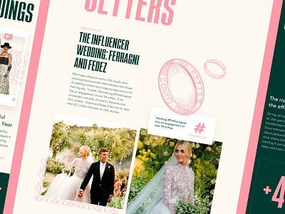 Lyst Weddings clean design hashtag illustration influencers instagram pattern pink report ring typography ui ux web weddings