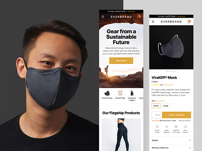 Everbrand add to cart clean design ecommerce mask mobile pdp typography ui ux