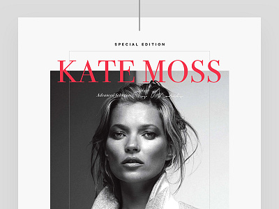 Kate Moss cover cover design editorial fashion lookbook typography