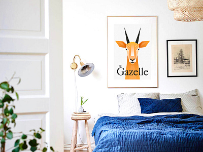 Gazelle animal gazelle illustration poster vector