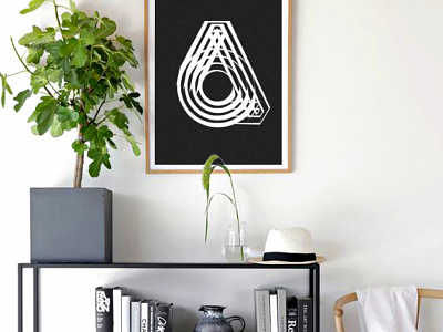 Letter A a geometry illustration letter pen poster typography vector