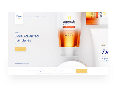 Dove clean design dove products search ui ux web white