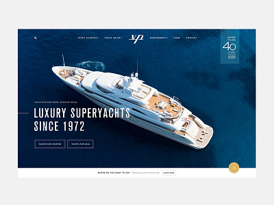Luxury Superyachts design home landing ui ux web yachts