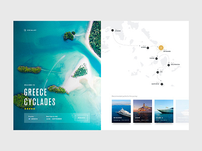 Yacht Itinerary cards design gallery itinerary map route ui ux web yacht
