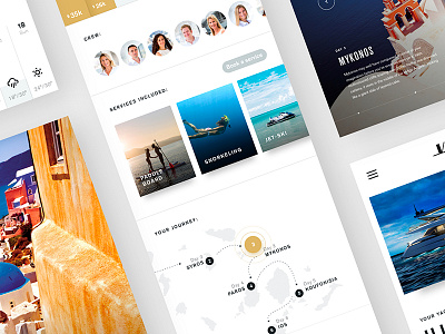 Yachts App app cards clean design gallery map ui ux white yachts