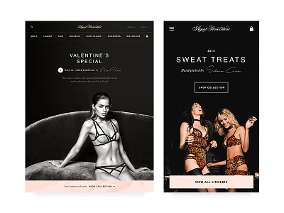 Agent Provocateur app dark design ecommerce handwriting homepage lingerie pink ui ux