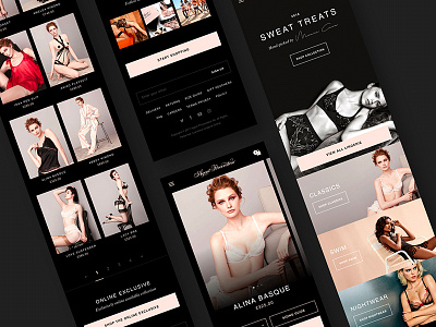 Agent Provocateur app dark design ecommerce lingerie mobile pink shop ui ux