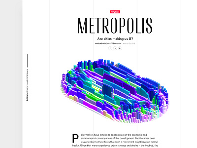 Metropolis article clean design dropcap grid illustration metropolis typography ui ux web white